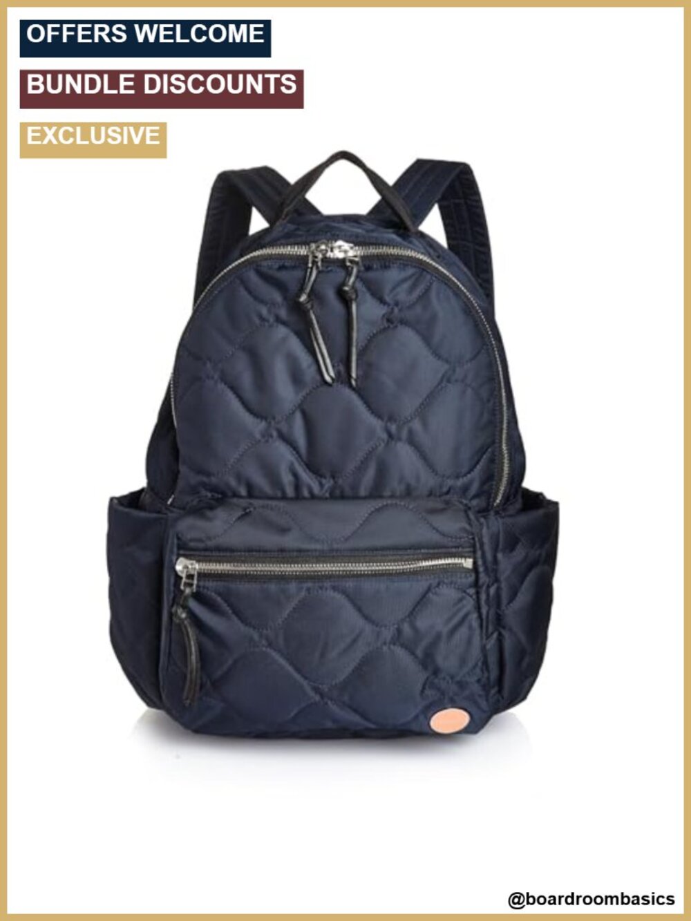 Wave Quilted Nylon Travel Backpack Laptop Trolley Sleeve